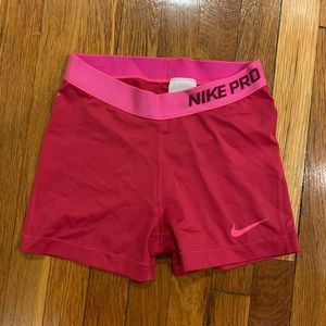 Hot Pink Nike Pro Spandex Shorts